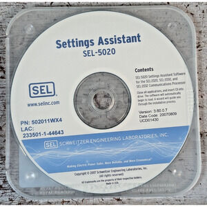 Schweitzer Settings Assistant Software SEL-5020 3.60.0.7 for SEL-2020 2030 2032